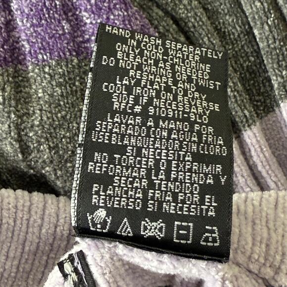 Vintage 90s Y2k Collared Chenille Striped Sweater Whimsy Twee Whimsigoth Retro L - Picture 5 of 8